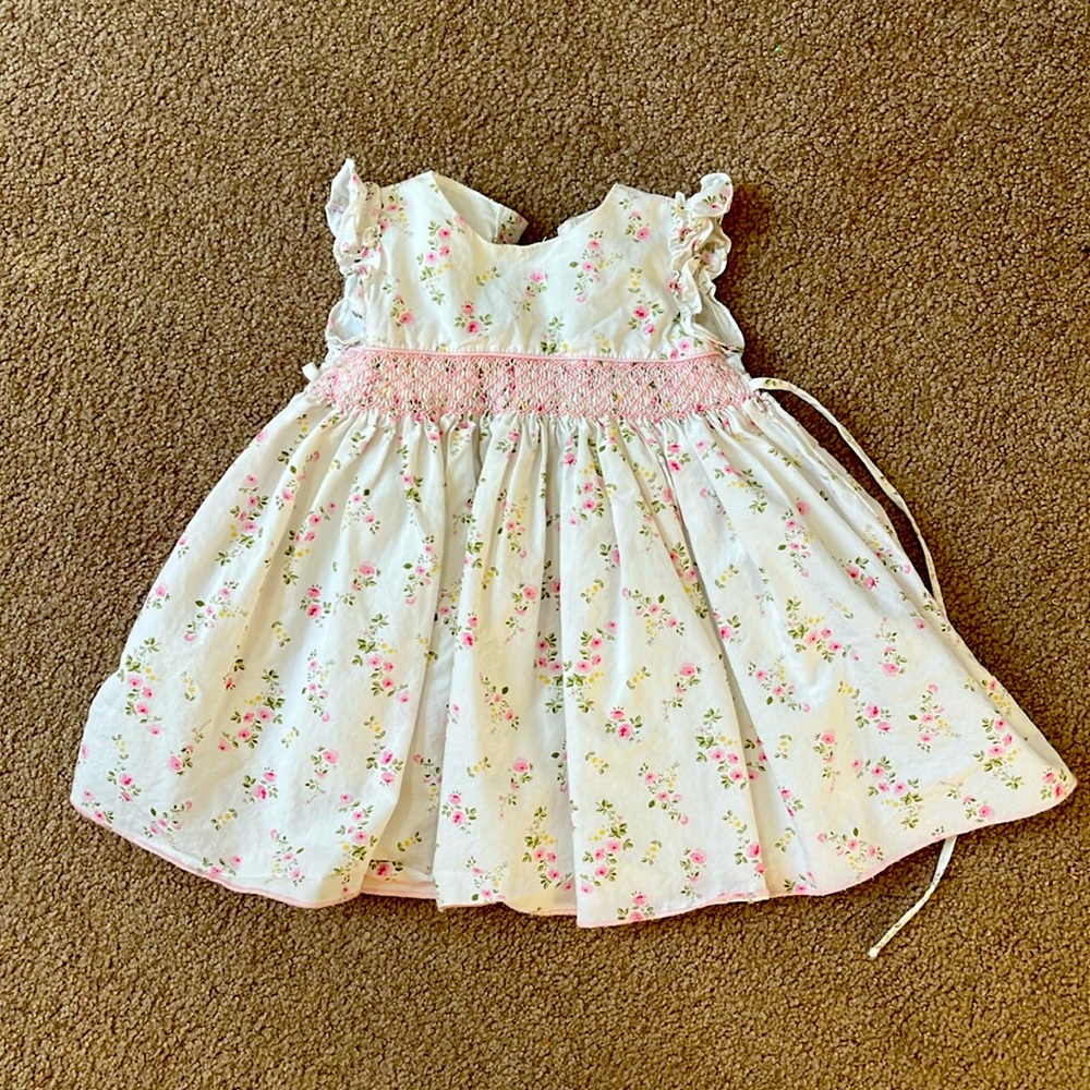 Fleurisse smocked spring dress 9m